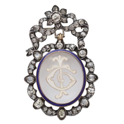 Lot 40 - A late 19th century diamond and rock crystal brooch