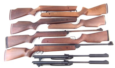 Lot 154 - Hatson air rifle, actions and stocks