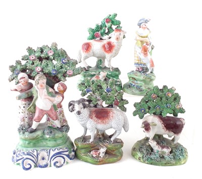 Lot 267 - Five early marked Staffordshire figures