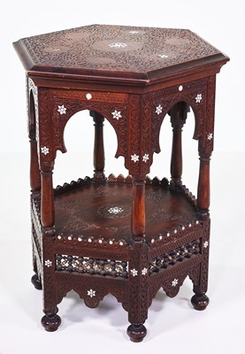 Lot 418 - Late 19th-century hardwood Moroccan occasional table