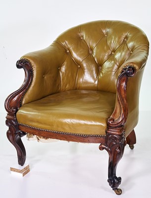 Lot 349 - Victorian button-back upholstered chair