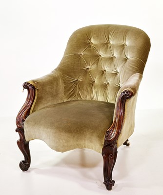 Lot 383 - Victorian deep-buttoned armchair