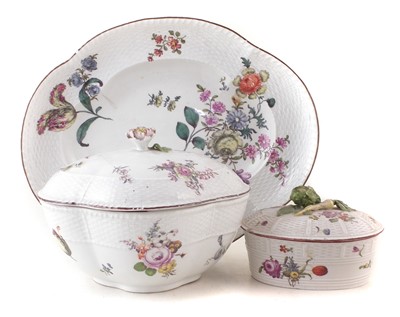 Lot 247 - Meissen tureen and stand, also a Ludwigsburg oval box