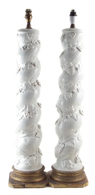 Lot 84 - Pair of Casa Pupo Solomonic column lamps