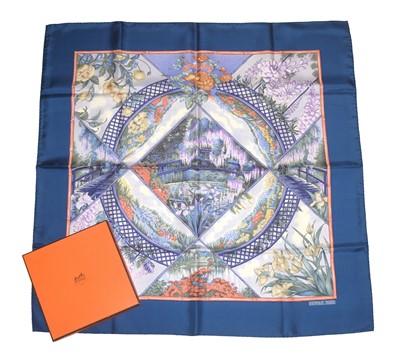 Lot 65 - A Hermès "Giverny" silk scarf by Laurence Bourthoumieux