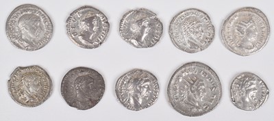 Lot 1 - Selection of Ancient Roman silver coins to include denarii and one Philip I antoninianus (16).