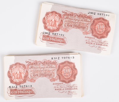 Lot 28 - Sixty-eight Ten Shillings banknotes, Series "A" Britannia Issue (68).