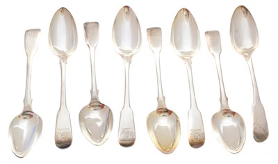 Lot 158 - Eight George III dessert spoons