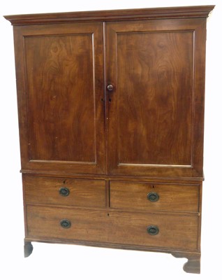 Lot 379 - Victorian figured mahogany linen press