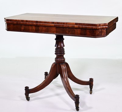 Lot 374 - Regency mahogany fold-over tea table