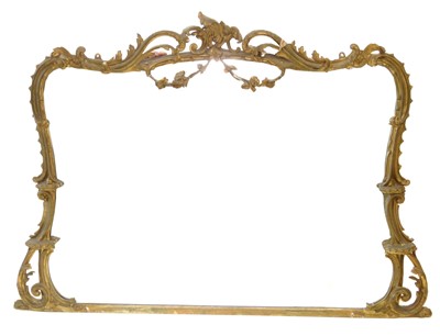 Lot 410 - Mid 19th century overmantel mirror