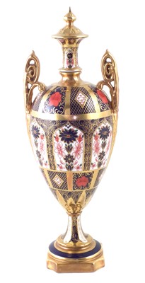 Lot 102 - Royal Crown Derby twin handled vase