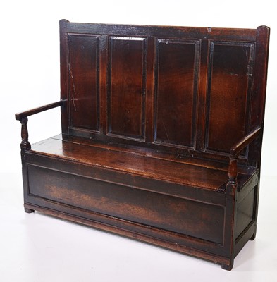 Lot 397 - 17th Century oak box settle