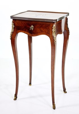 Lot 373 - Late 19th-century French rosewood and kingwood veneered ladies make-up table