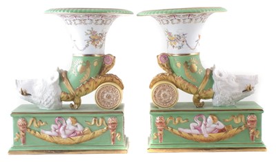 Lot 269 - Pair of Continental porcelain garnitures