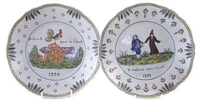 Lot 241 - Two Delft dishes inscribed 1790 and 1791