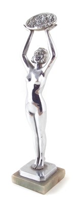 Lot 178 - Art Deco chromed figure of a lady