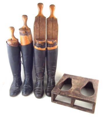 Lot 295 - Two sets of riding boots with stretchers