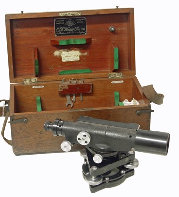 Lot 337 - Hilger & Watts Ltd, London, black enamelled surveyors level