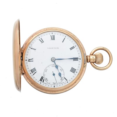 Lot 298 - A 9ct gold half hunter pocket watch by Vertex