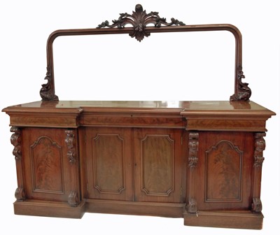 Lot 405 - Victorian mahogany mirror backed sideboard