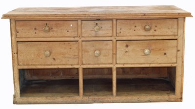 Lot 418 - Stripped pine drapers counter