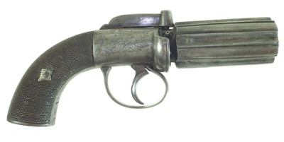 Lot 12 - Percussion pepperpot pistol