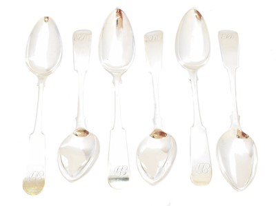 Lot 127 - Six George III table spoons
