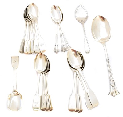 Lot 124 - A large selection of Victorian silver spoons
