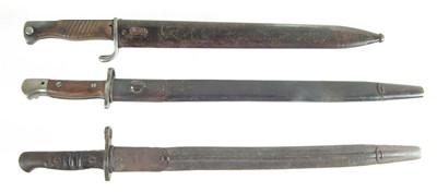 Lot 398 - Three WWI bayonets