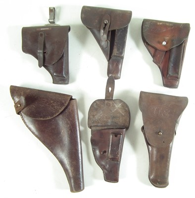 Lot 263 - Six various leather pistol holsters