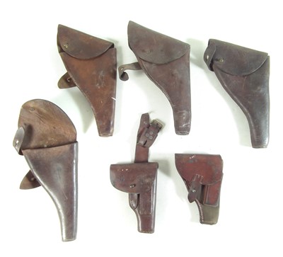 Lot 266 - Six various leather pistol holsters