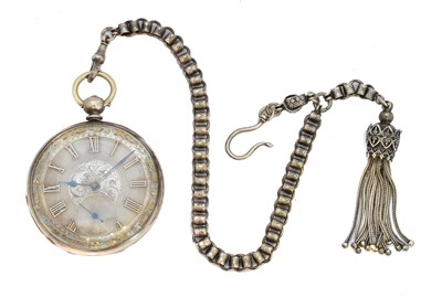 Lot 82 - A white metal open face pocket watch