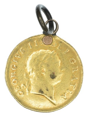 Lot 51 - King George III, Half-Guinea, 1804, pendant mounted and plugged.