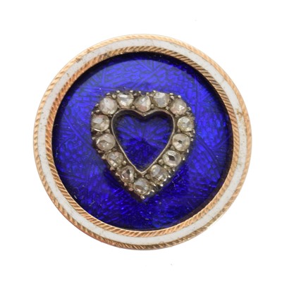 Lot 36 - A diamond and enamel jewellery component