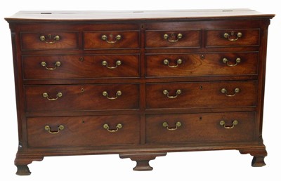 Lot 393 - George III mahogany Lancashire chest
