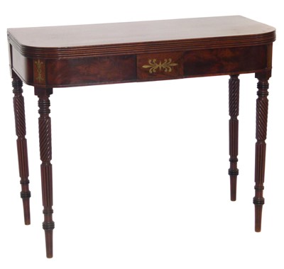 Lot 375 - Regency mahogany fold-over tea table