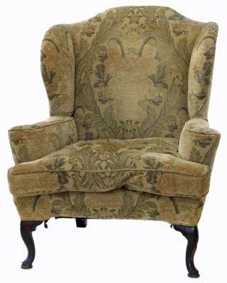 Lot 335 - Early 19th-century wing-back upholstered chair