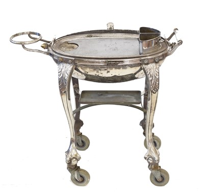 Lot 137 - A silver plated hot meat trolley, attributed to Elkington