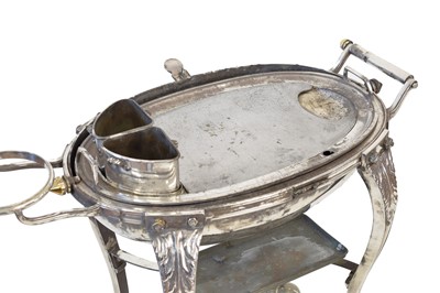 Lot 137 - A silver plated hot meat trolley, attributed to Elkington