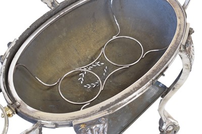 Lot 137 - A silver plated hot meat trolley, attributed to Elkington