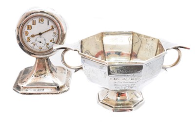 Lot 142 - A silver twin handled cup