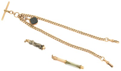 Lot 116 - A 9ct gold Albert chain