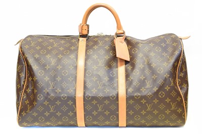 Lot 46 - A Louis Vuitton monogram Keepall 55 luggage bag