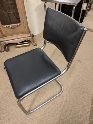 Lot 206 - PEL desk by Wells Coates, chrome and black lacquered writing desk and chair.