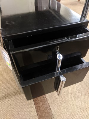 Lot 206 - PEL desk by Wells Coates, chrome and black lacquered writing desk and chair.