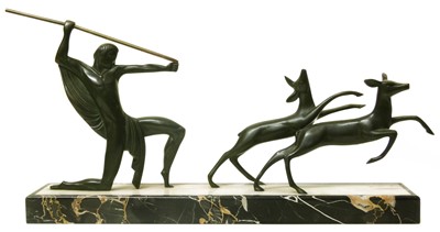 Lot 182 - After Decoux 20th century bronze painted white metal figure