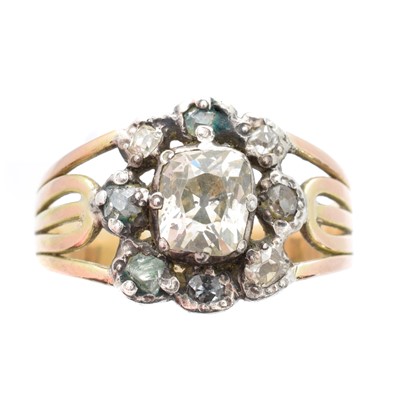 Lot 202 - A Georgian diamond cluster ring