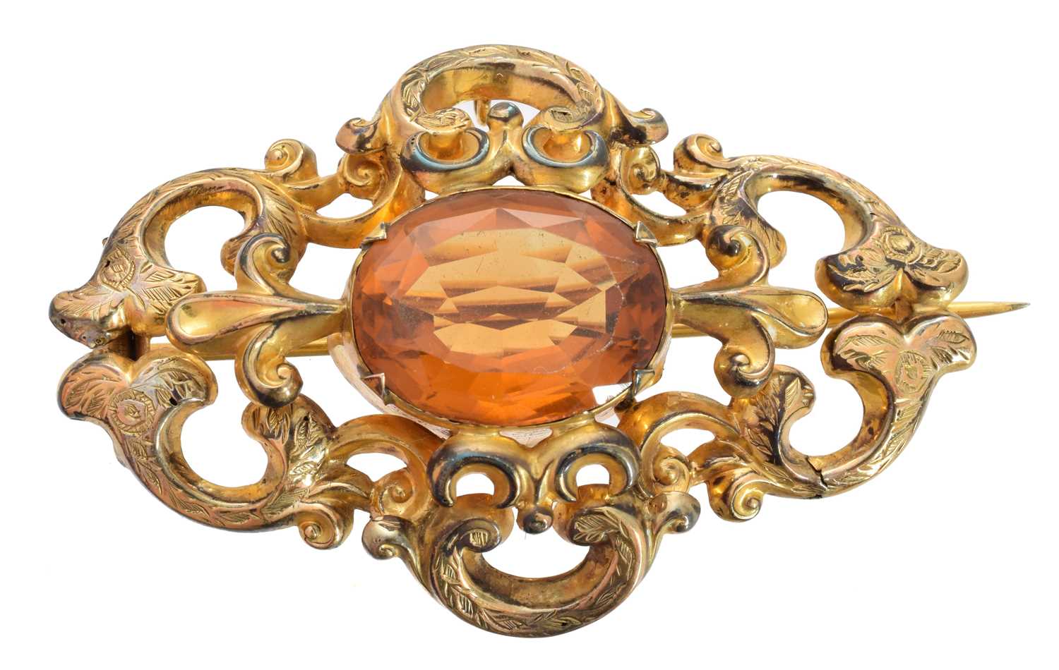 Lot 32 - A Victorian citrine brooch