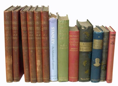 Lot 70 - In Darkest Africa or The Quest Rescue and Retreat of Emin by Henry M. Stanley and twelve other volumes.